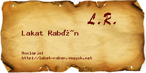 Lakat Rabán névjegykártya